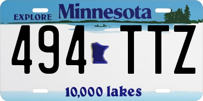 MN license plate 494TTZ