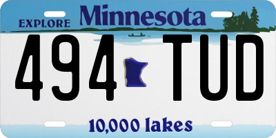 MN license plate 494TUD