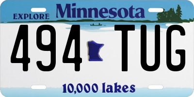 MN license plate 494TUG