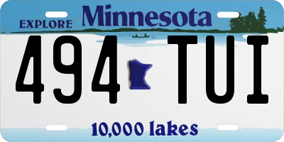 MN license plate 494TUI