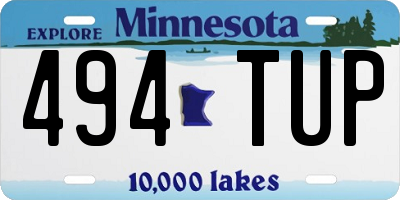 MN license plate 494TUP