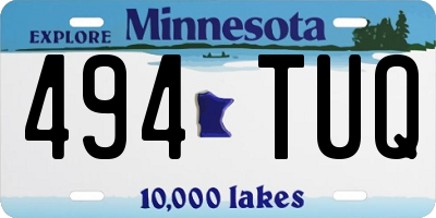 MN license plate 494TUQ