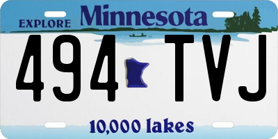 MN license plate 494TVJ