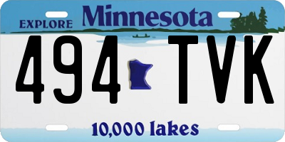 MN license plate 494TVK