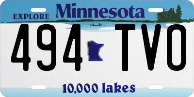 MN license plate 494TVO