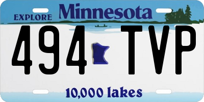 MN license plate 494TVP
