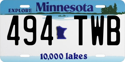 MN license plate 494TWB