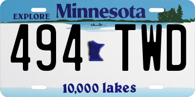 MN license plate 494TWD