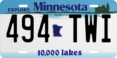 MN license plate 494TWI