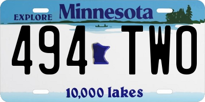 MN license plate 494TWO