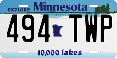 MN license plate 494TWP