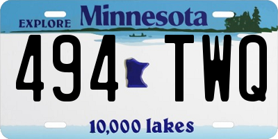 MN license plate 494TWQ