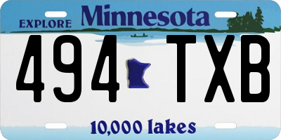 MN license plate 494TXB
