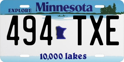 MN license plate 494TXE