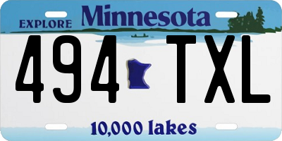 MN license plate 494TXL