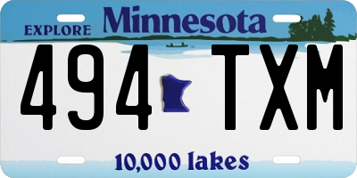 MN license plate 494TXM