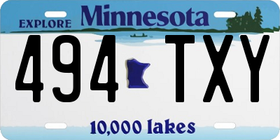 MN license plate 494TXY