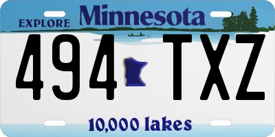 MN license plate 494TXZ