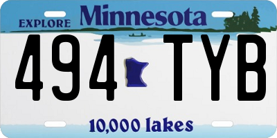 MN license plate 494TYB