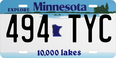 MN license plate 494TYC