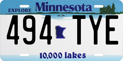MN license plate 494TYE