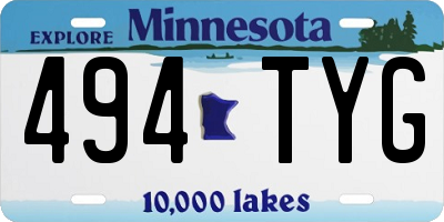 MN license plate 494TYG