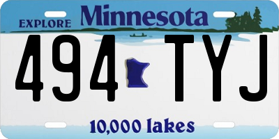 MN license plate 494TYJ