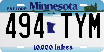 MN license plate 494TYM