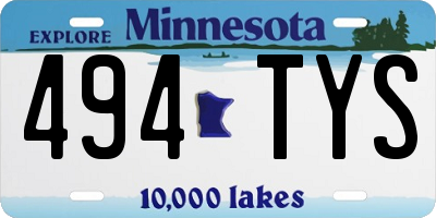 MN license plate 494TYS