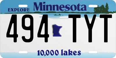 MN license plate 494TYT