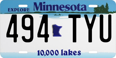 MN license plate 494TYU