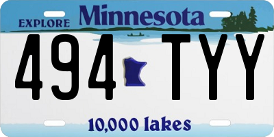 MN license plate 494TYY