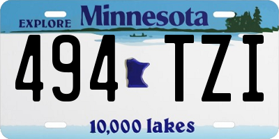 MN license plate 494TZI