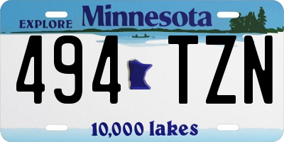 MN license plate 494TZN
