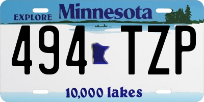MN license plate 494TZP