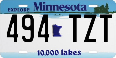 MN license plate 494TZT
