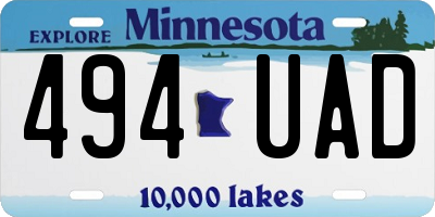 MN license plate 494UAD