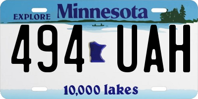 MN license plate 494UAH