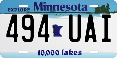 MN license plate 494UAI