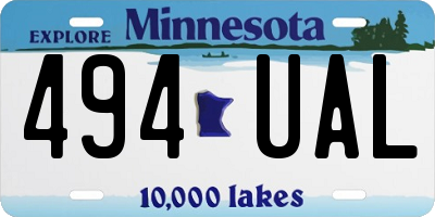 MN license plate 494UAL