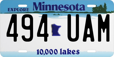 MN license plate 494UAM