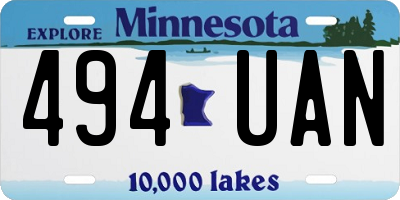 MN license plate 494UAN