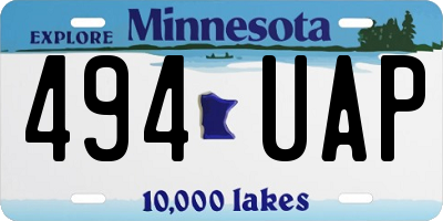 MN license plate 494UAP