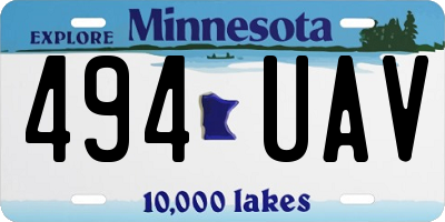 MN license plate 494UAV