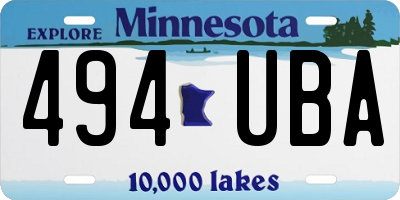 MN license plate 494UBA
