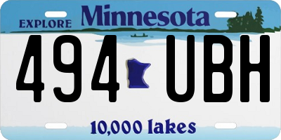 MN license plate 494UBH