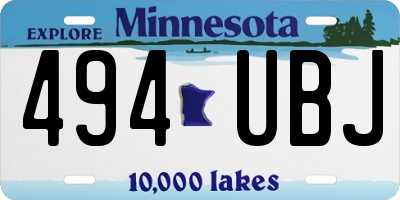 MN license plate 494UBJ