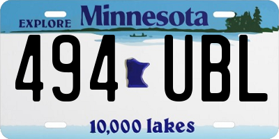 MN license plate 494UBL