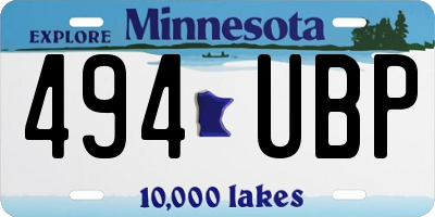 MN license plate 494UBP