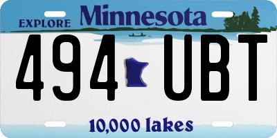 MN license plate 494UBT